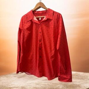 1901 Women's Button Down Shirt Red Large